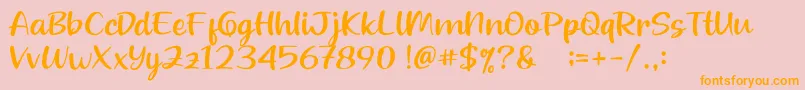 Beloved Teacher Font – Orange Fonts on Pink Background