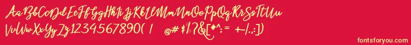 beloved Font – Yellow Fonts on Red Background