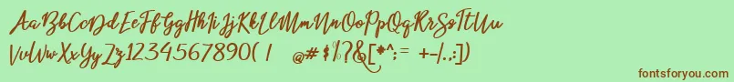 beloved Font – Brown Fonts on Green Background
