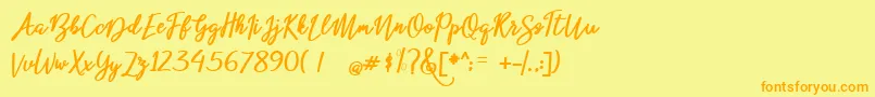 beloved Font – Orange Fonts on Yellow Background