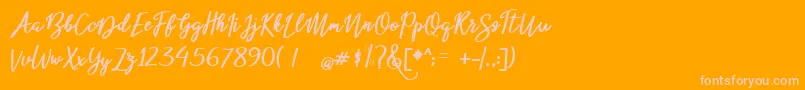beloved-fontti – vaaleanpunaiset fontit oranssilla taustalla