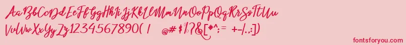 beloved Font – Red Fonts on Pink Background