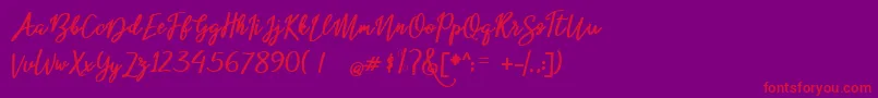 beloved Font – Red Fonts on Purple Background