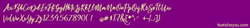 beloved Font – Yellow Fonts on Purple Background