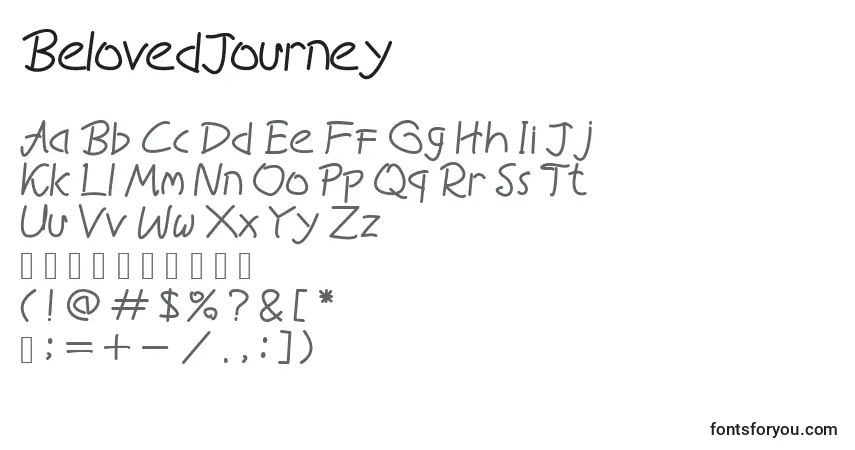 Schriftart BelovedJourney – Alphabet, Zahlen, spezielle Symbole