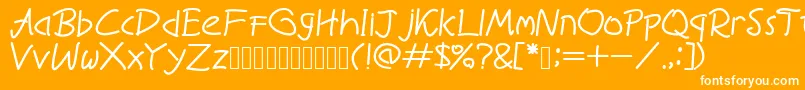 BelovedJourney-fontti – valkoiset fontit oranssilla taustalla