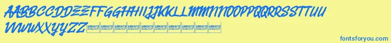 Belvanademo Font – Blue Fonts on Yellow Background