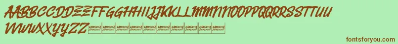 Belvanademo Font – Brown Fonts on Green Background