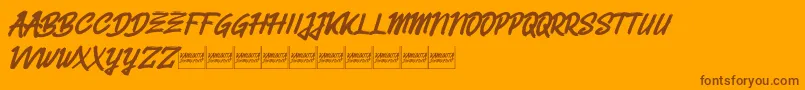 Belvanademo Font – Brown Fonts on Orange Background