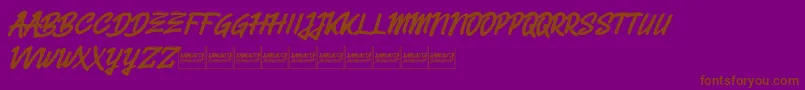 Belvanademo-Schriftart – Braune Schriften auf violettem Hintergrund