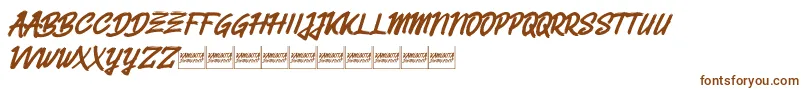 Belvanademo-fontti – ruskeat fontit valkoisella taustalla