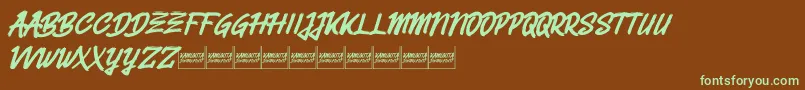 Belvanademo-fontti – vihreät fontit ruskealla taustalla