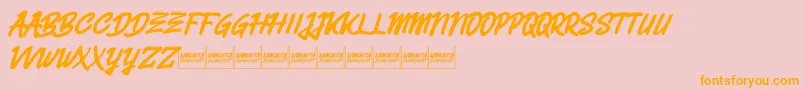 Belvanademo Font – Orange Fonts on Pink Background