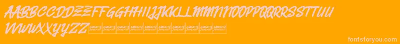 Belvanademo Font – Pink Fonts on Orange Background