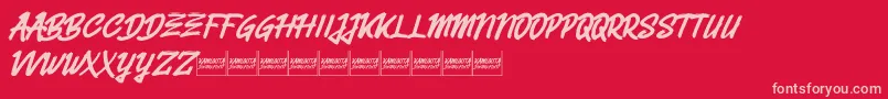 Belvanademo Font – Pink Fonts on Red Background