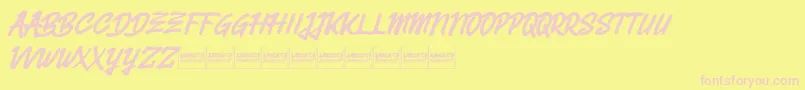 Шрифт Belvanademo – розовые шрифты на жёлтом фоне