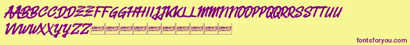 Belvanademo Font – Purple Fonts on Yellow Background