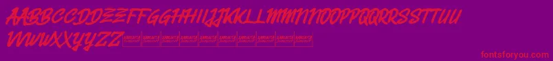 Belvanademo Font – Red Fonts on Purple Background