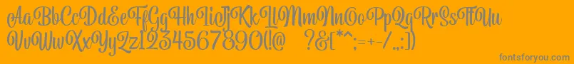 Belymon Script DEMO Font – Gray Fonts on Orange Background