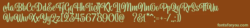 Belymon Script DEMO Font – Green Fonts on Brown Background