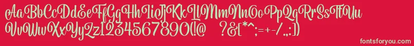 Belymon Script DEMO Font – Green Fonts on Red Background