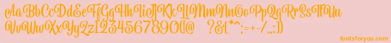 Belymon Script DEMO Font – Orange Fonts on Pink Background