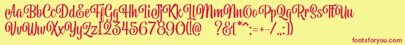 Belymon Script DEMO Font – Red Fonts on Yellow Background