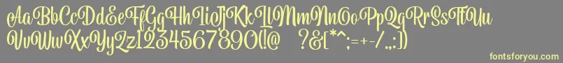 Weitere Informationen zur Belymon Script DEMO-Schriftart Belymon Script DEMO-Schriftart – Gelbe Schriften auf grauem Hintergrund
