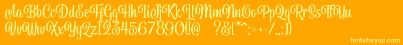 Belymon Script DEMO Font – Yellow Fonts on Orange Background