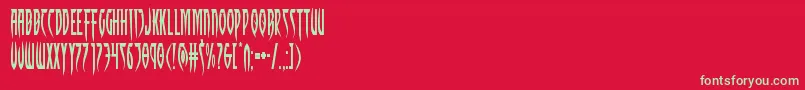 fuente Inhumanity – Fuentes Verdes Sobre Fondo Rojo