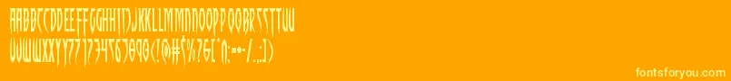 Inhumanity Font – Yellow Fonts on Orange Background