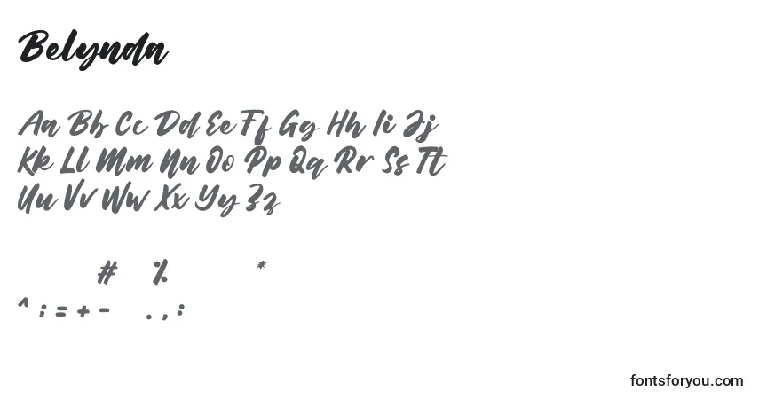 Schriftart Belynda – Alphabet, Zahlen, spezielle Symbole