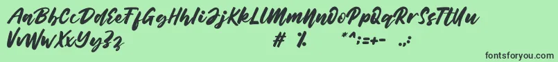 Belynda Font – Black Fonts on Green Background
