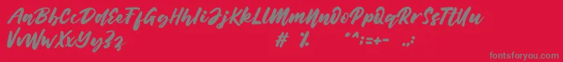 Belynda Font – Gray Fonts on Red Background