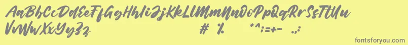 Belynda Font – Gray Fonts on Yellow Background