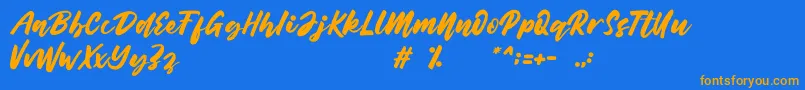 Belynda Font – Orange Fonts on Blue Background
