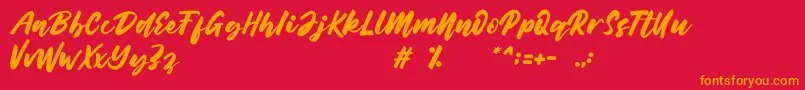 Belynda Font – Orange Fonts on Red Background