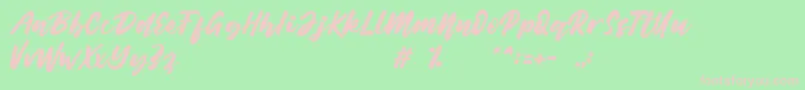Belynda Font – Pink Fonts on Green Background