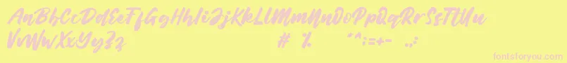 Belynda Font – Pink Fonts on Yellow Background
