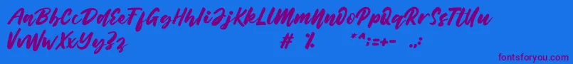 Belynda Font – Purple Fonts on Blue Background