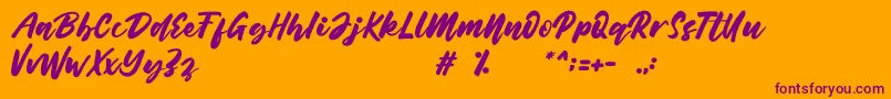 Belynda Font – Purple Fonts on Orange Background