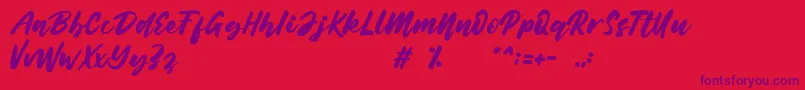 Belynda Font – Purple Fonts on Red Background