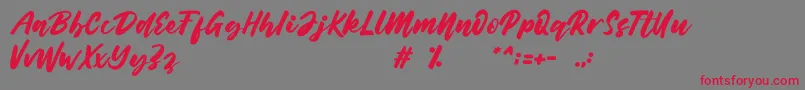 Belynda Font – Red Fonts on Gray Background