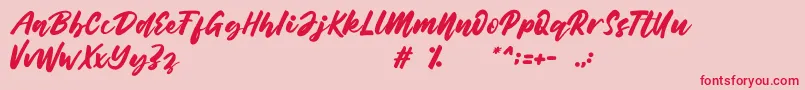 Belynda Font – Red Fonts on Pink Background