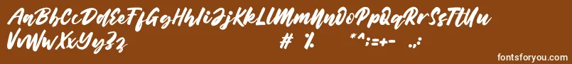 Belynda Font – White Fonts on Brown Background
