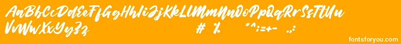 Belynda Font – White Fonts on Orange Background