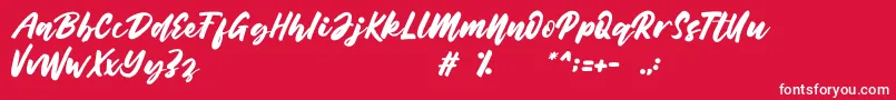 Belynda Font – White Fonts on Red Background