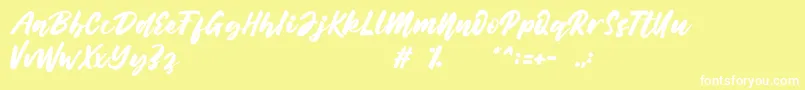 Belynda Font – White Fonts on Yellow Background