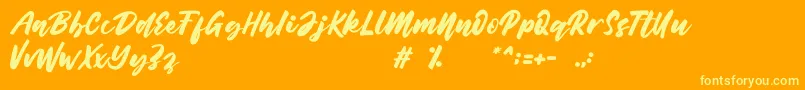 Belynda Font – Yellow Fonts on Orange Background