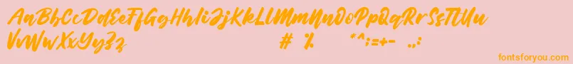 Belynda Font – Orange Fonts on Pink Background